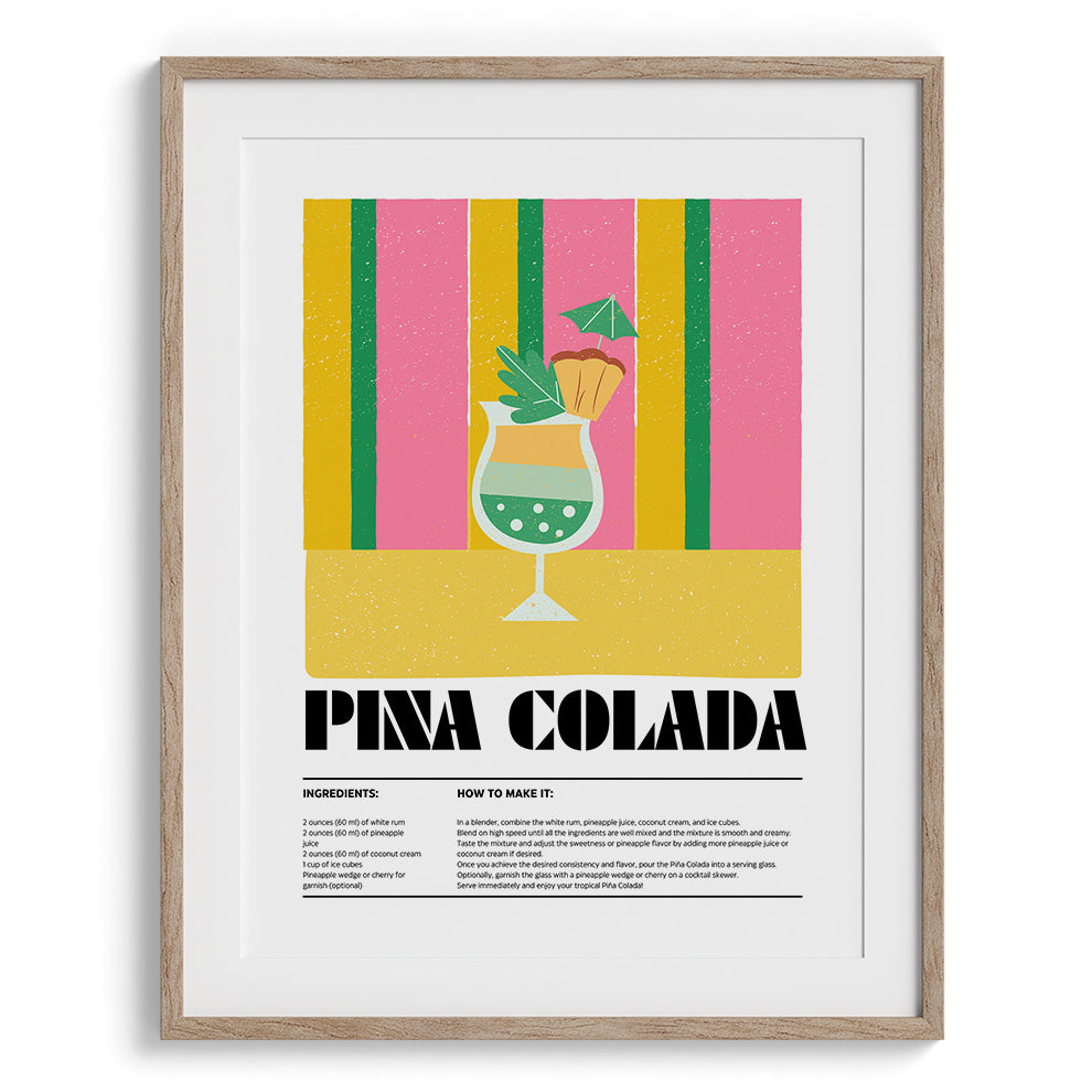 Pina Colada Beach Vibe Canvas Wall Paintings