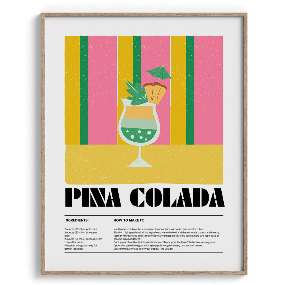 Pina Colada Beach Vibe Canvas Wall Paintings