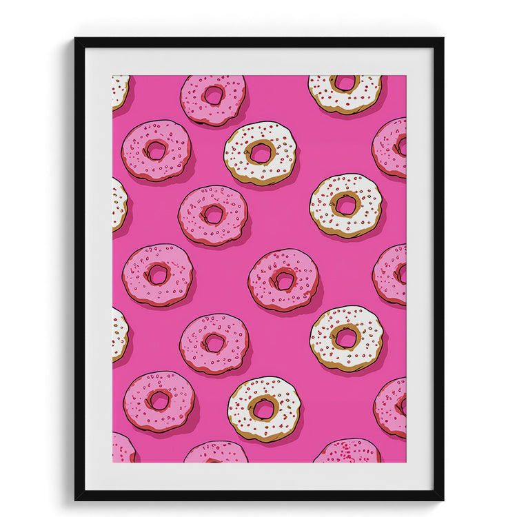 Pink Donut Pattern Pop Art