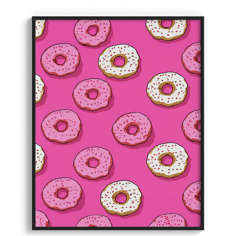 Pink Donut Pattern Pop Art