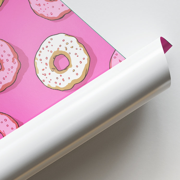 Pink Donut Pattern Pop Art