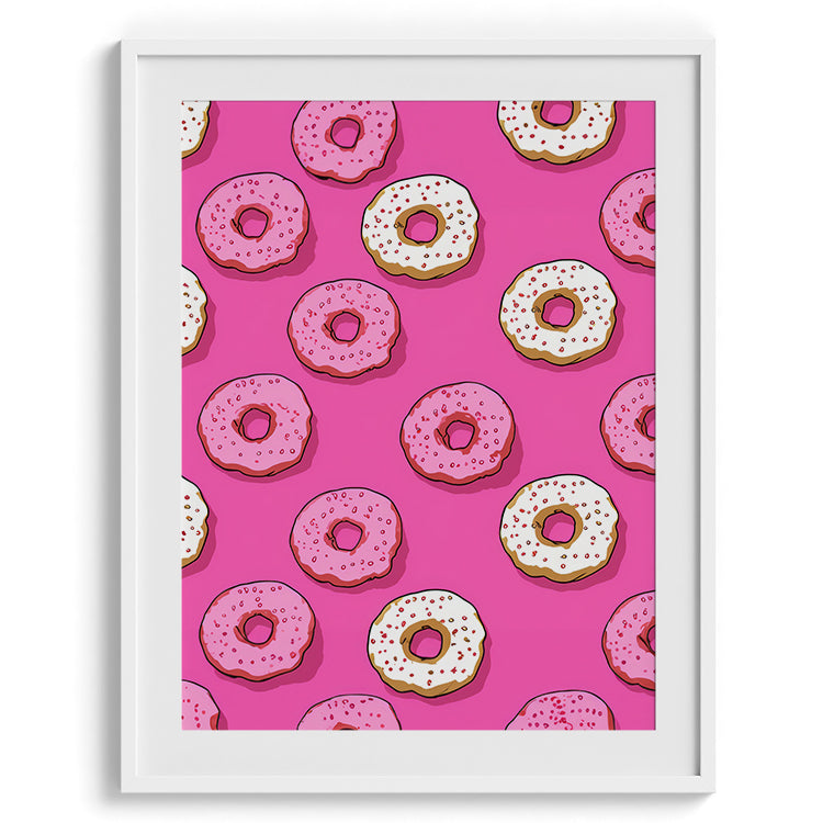 Pink Donut Pattern Pop Art