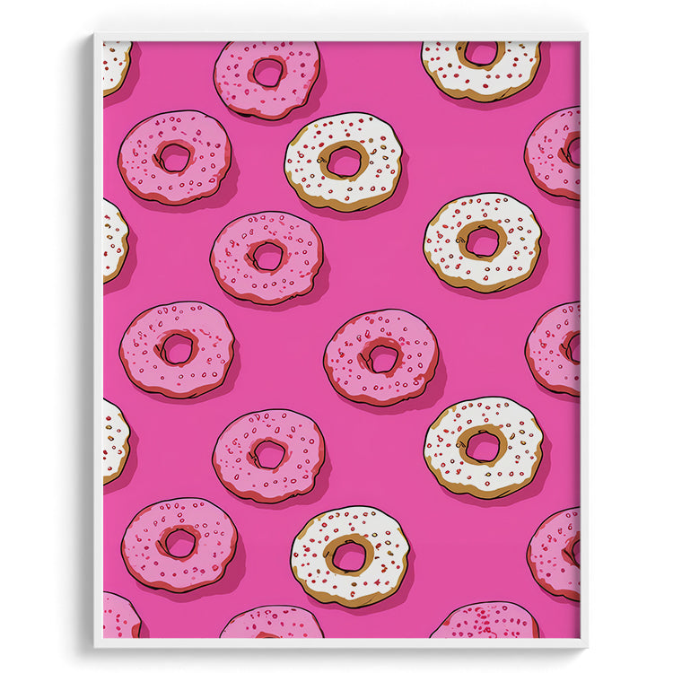 Pink Donut Pattern Pop Art