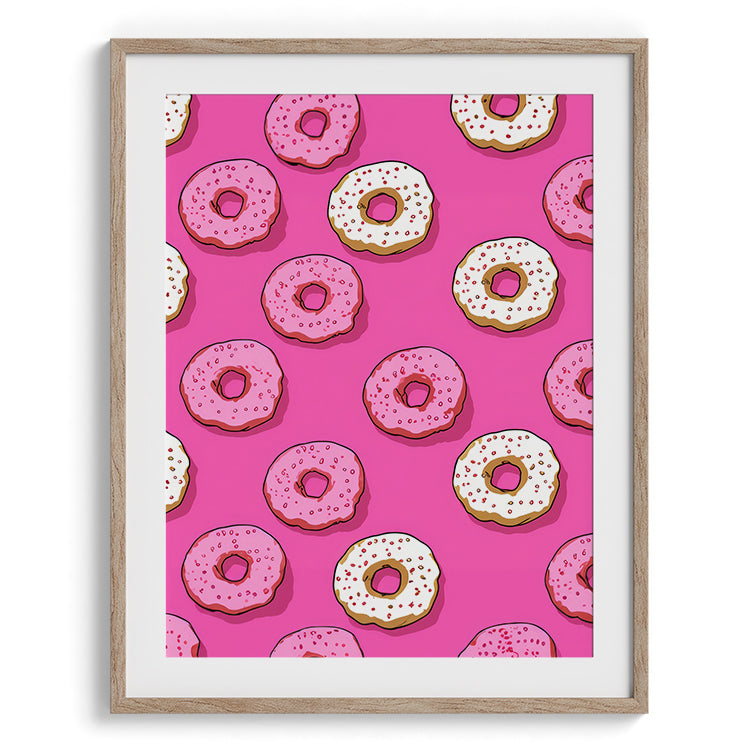 Pink Donut Pattern Pop Art