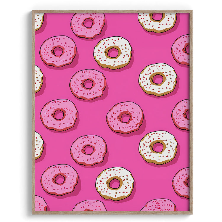 Pink Donut Pattern Pop Art