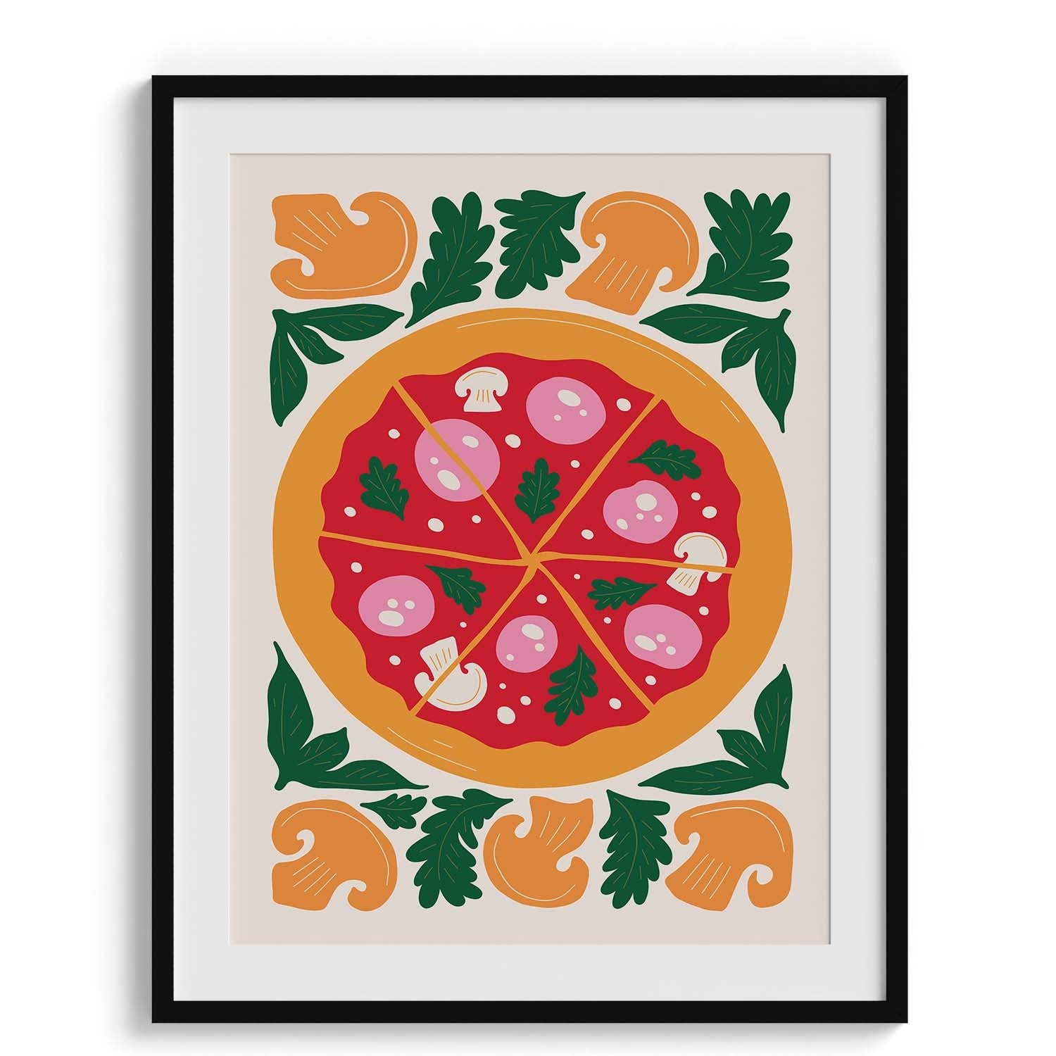 Pizza Party Slice Illustration Wall Art