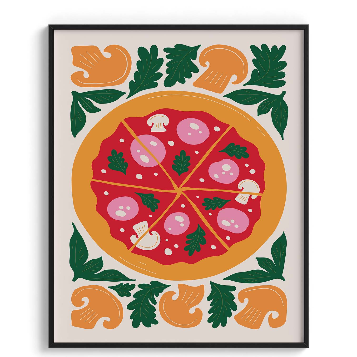 Pizza Party Slice Illustration Wall Art