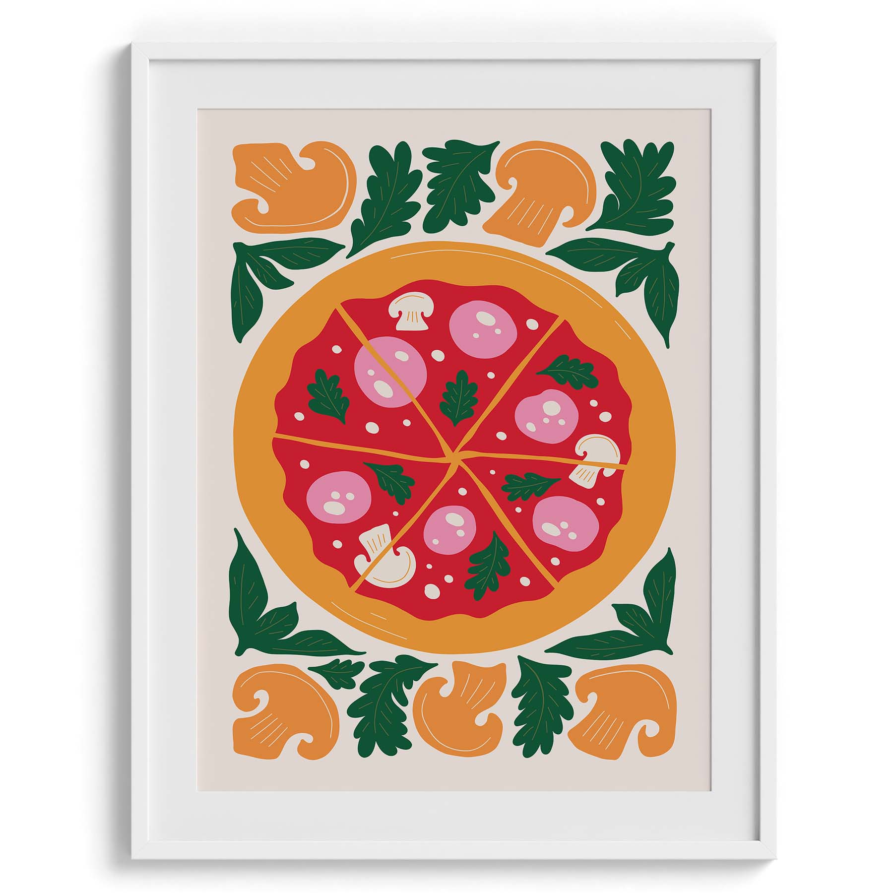 Pizza Party Slice Illustration Wall Art