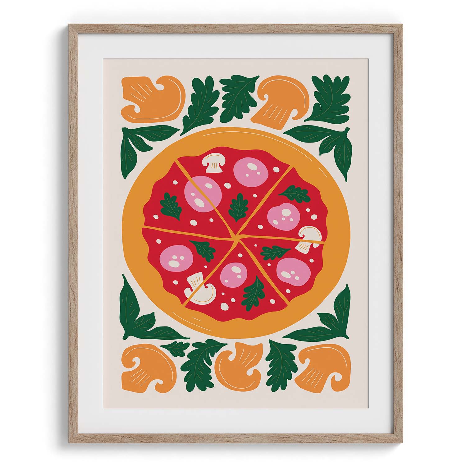 Pizza Party Slice Illustration Wall Art