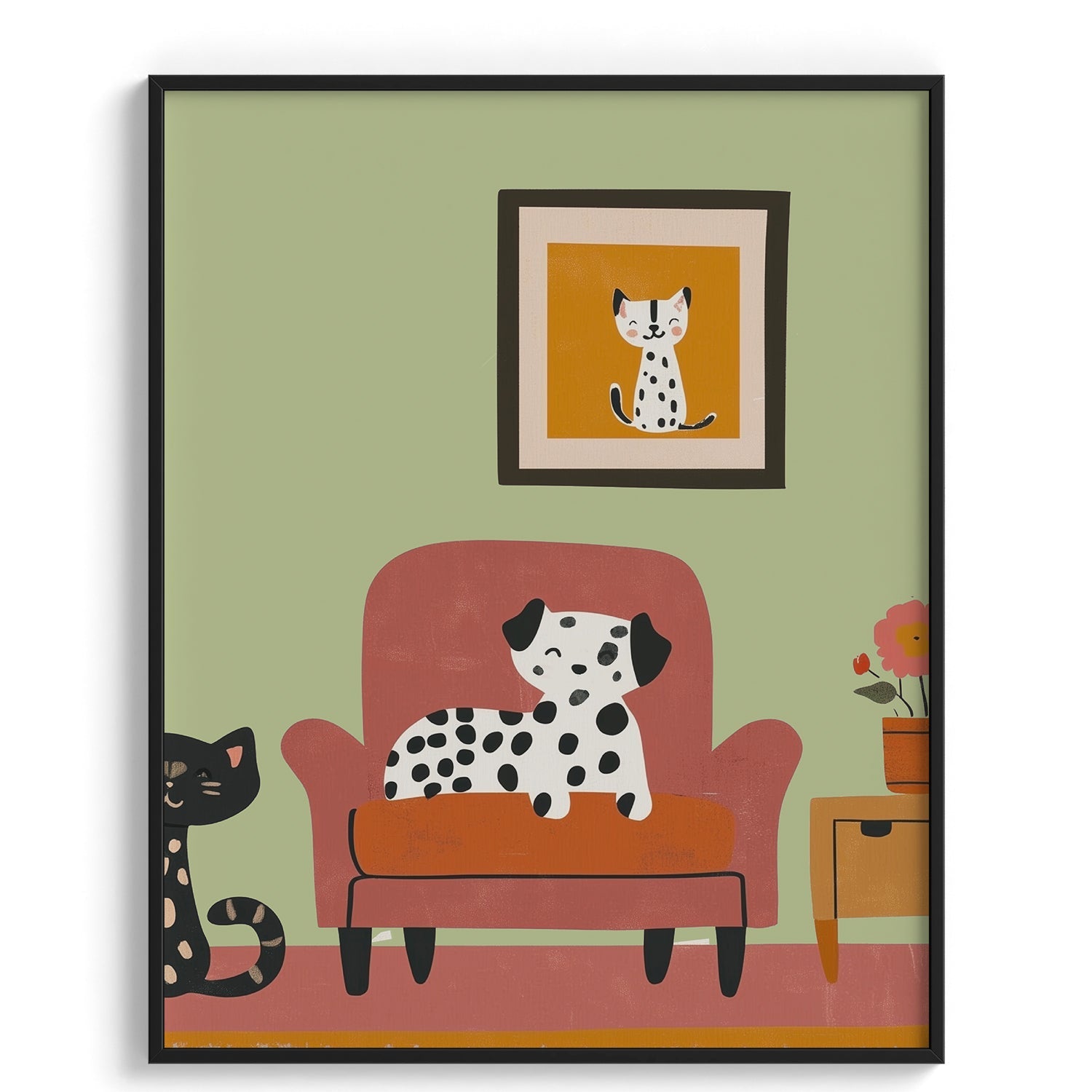 Playful Dalmatians Living Room Print