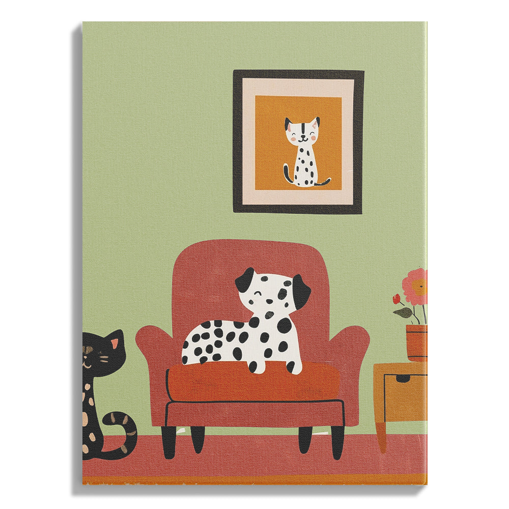 Playful Dalmatians Living Room Print