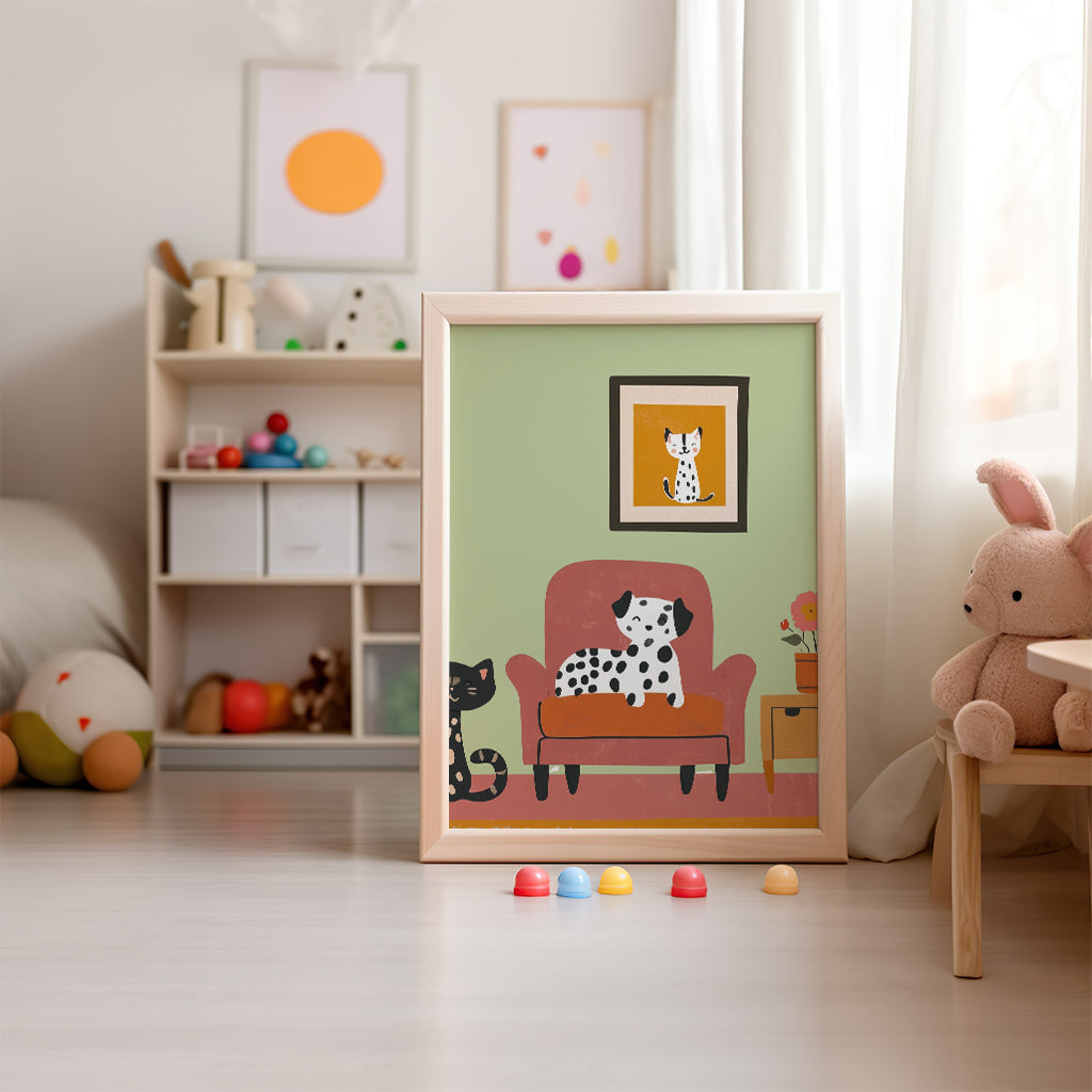 Playful Dalmatians Living Room Print