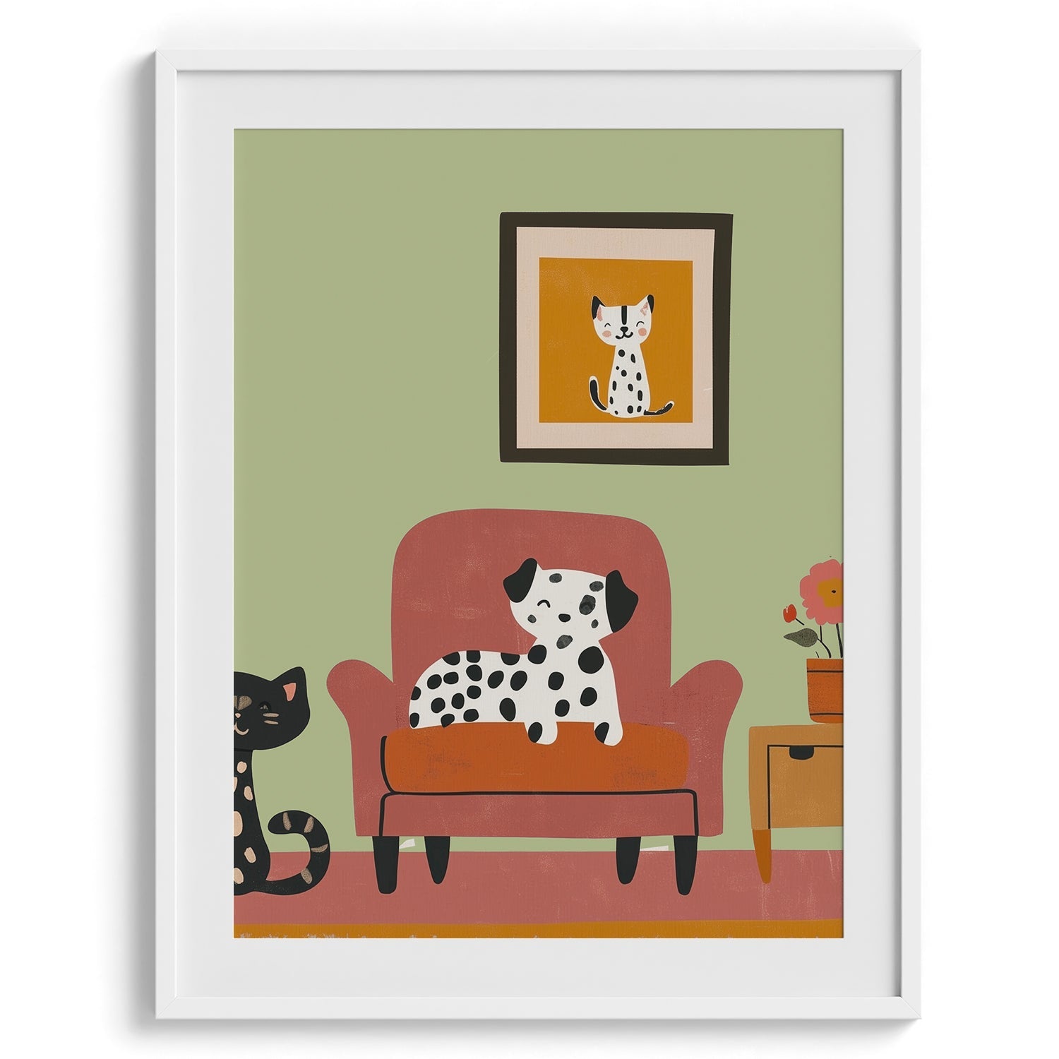 Playful Dalmatians Living Room Print