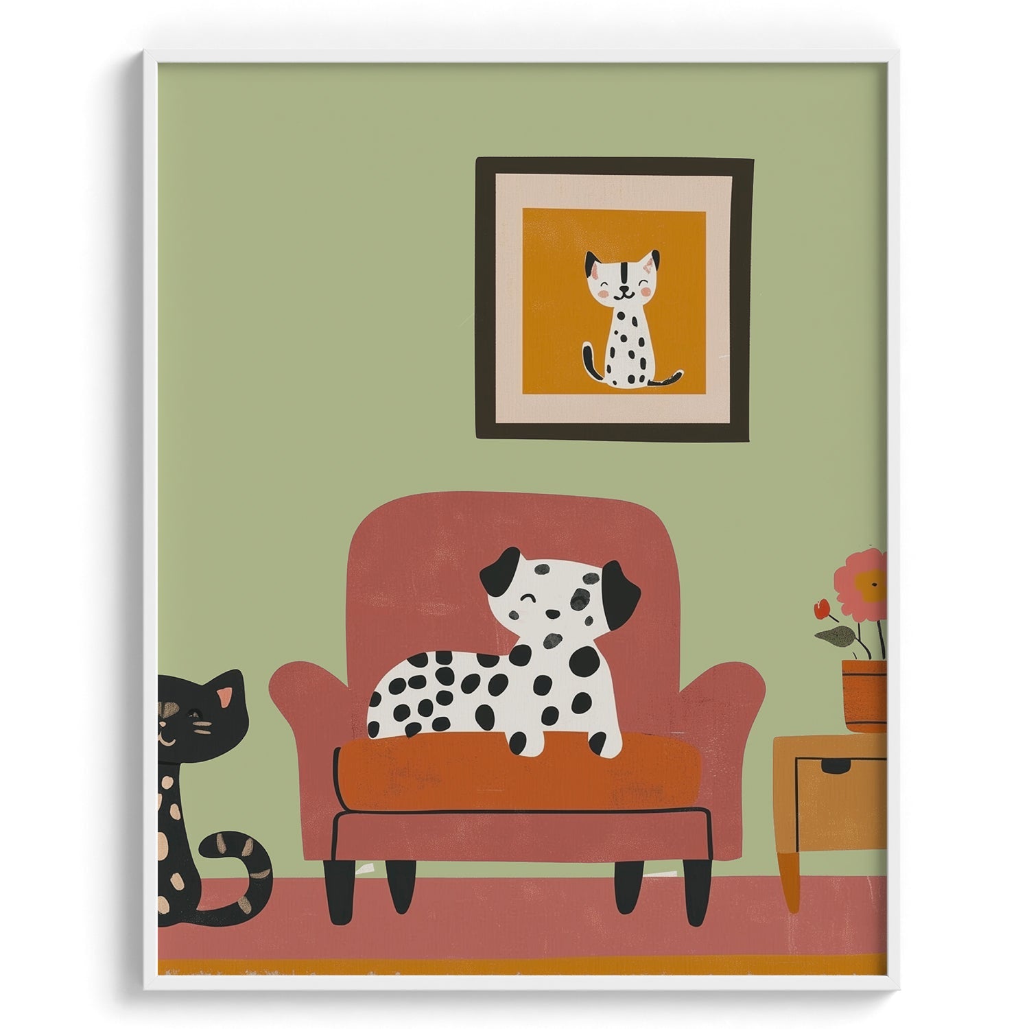 Playful Dalmatians Living Room Print