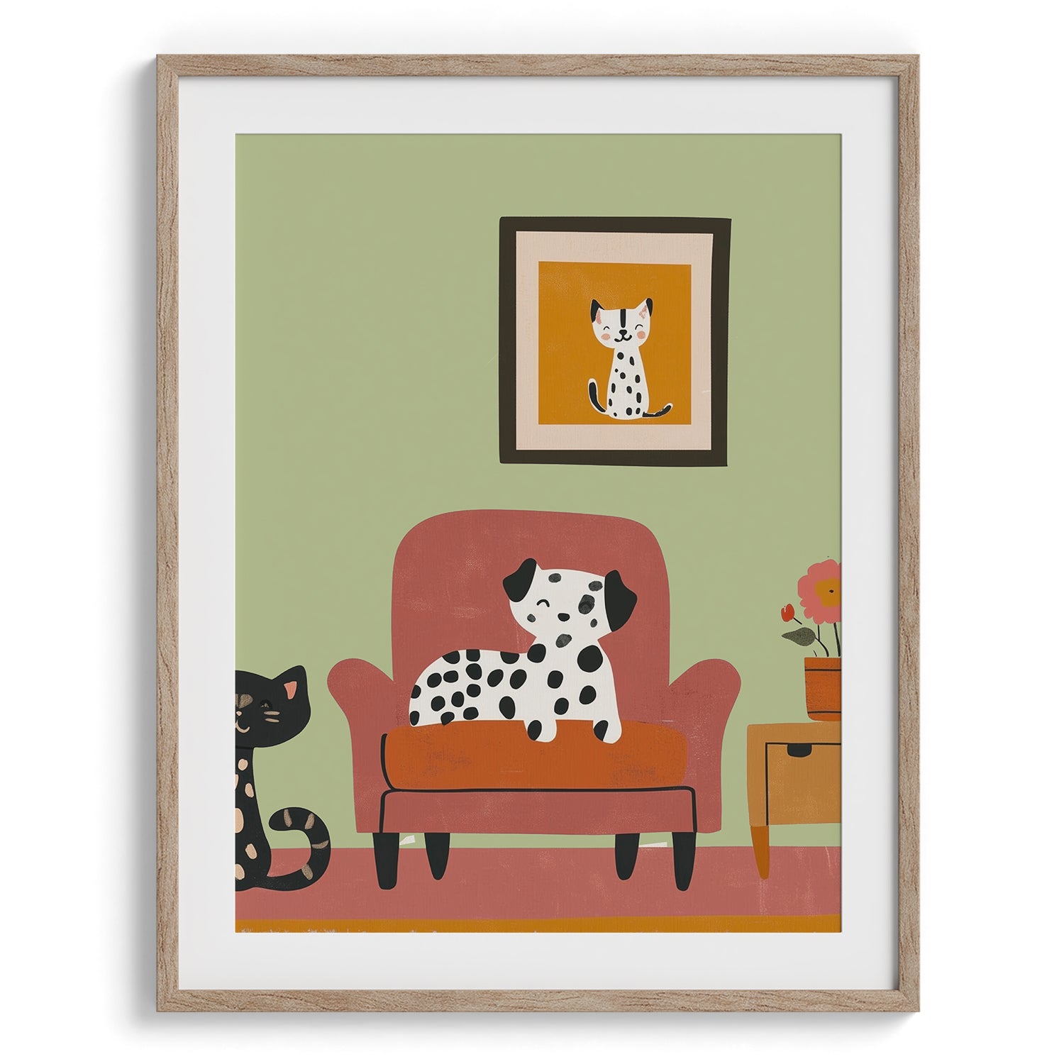 Playful Dalmatians Living Room Print