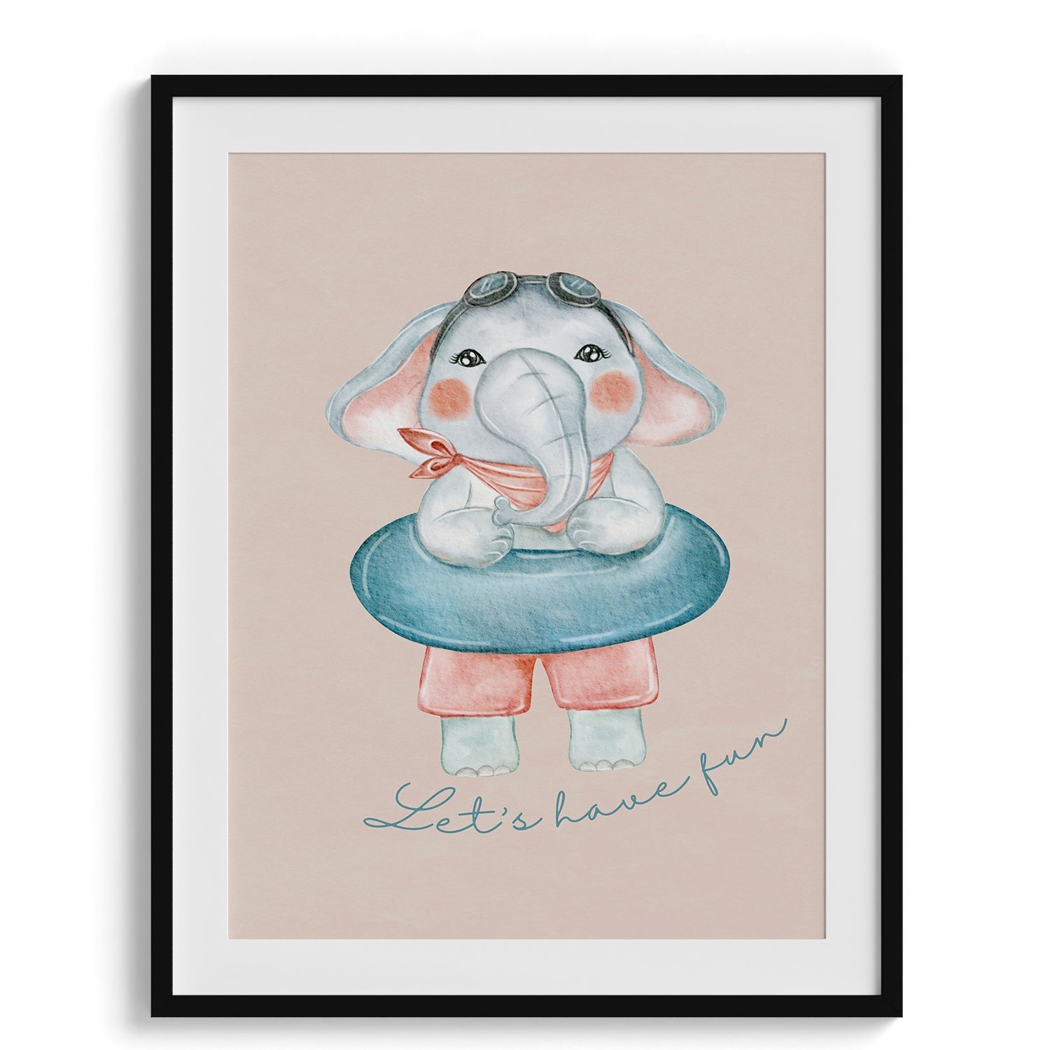 Playful Elephant “Let’s Have Fun” Poster