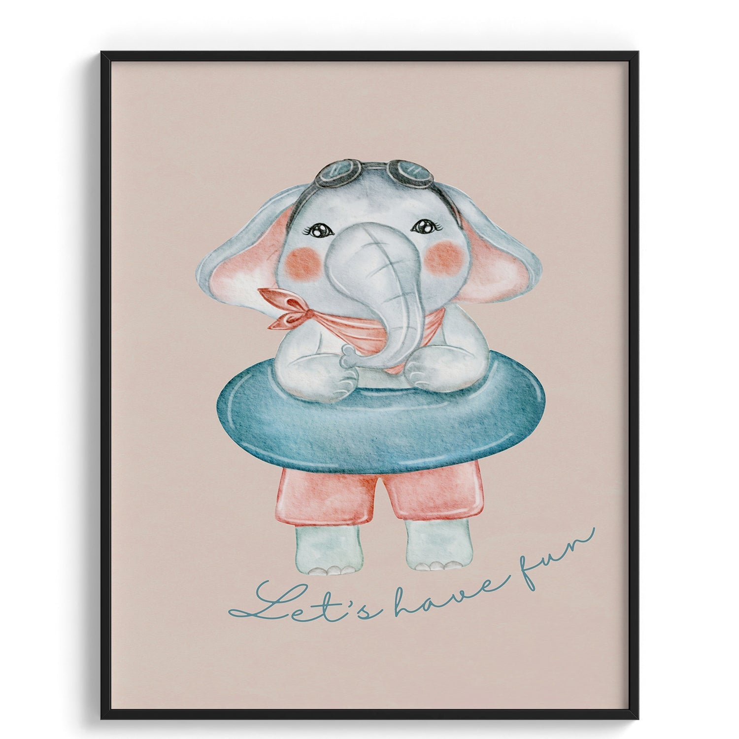 Playful Elephant “Let’s Have Fun” Poster