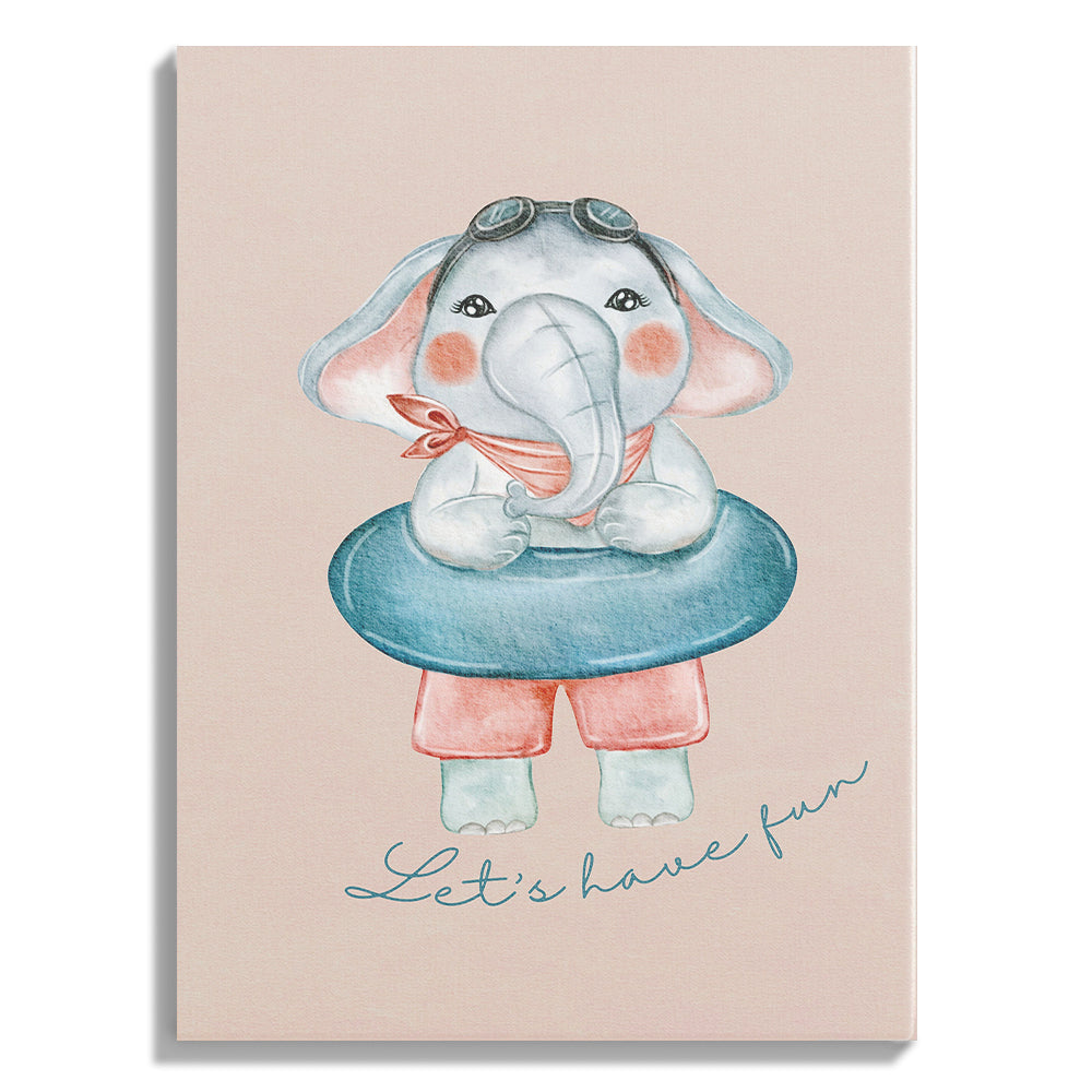 Playful Elephant “Let’s Have Fun” Poster