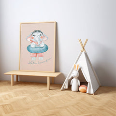 Playful Elephant “Let’s Have Fun” Poster