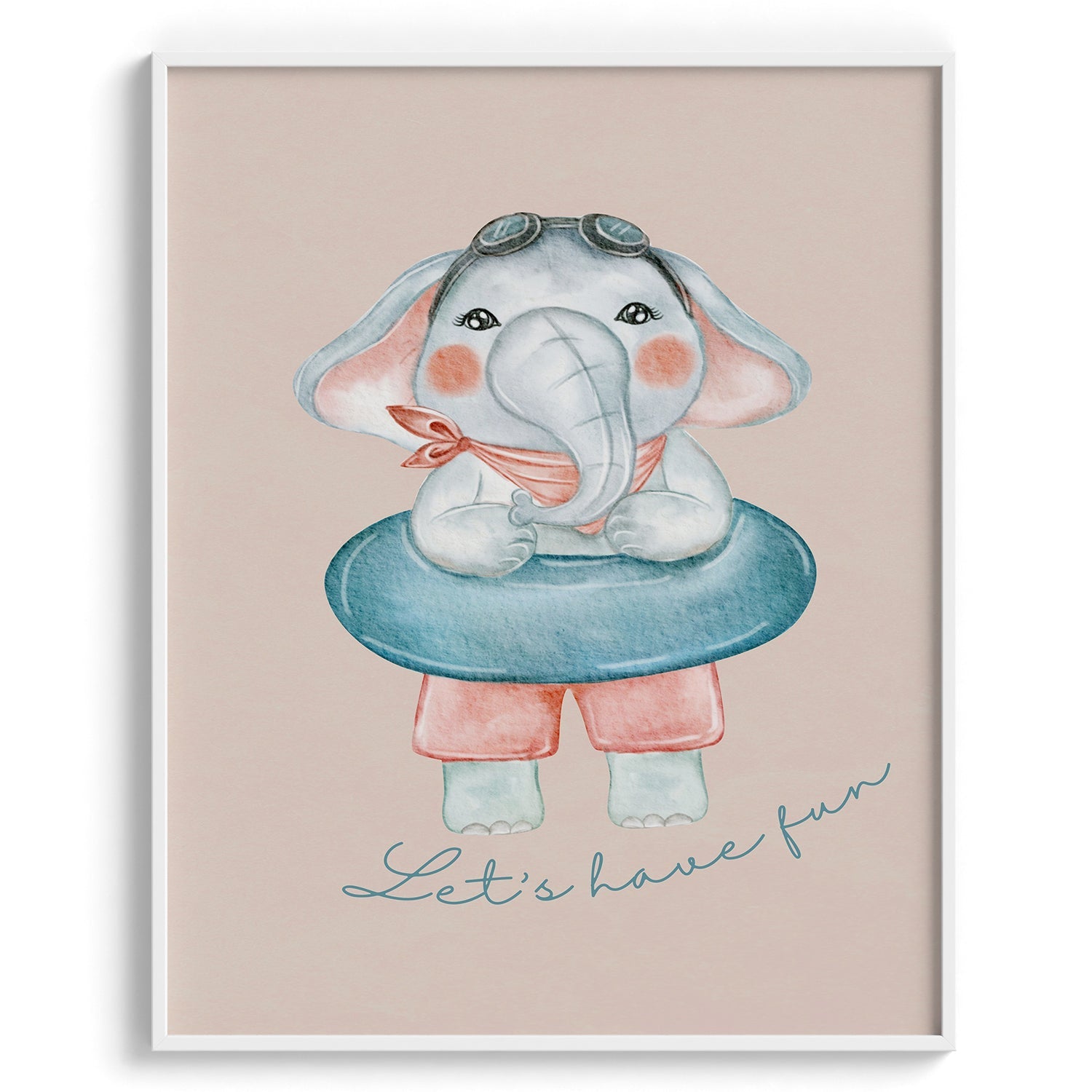 Playful Elephant “Let’s Have Fun” Poster