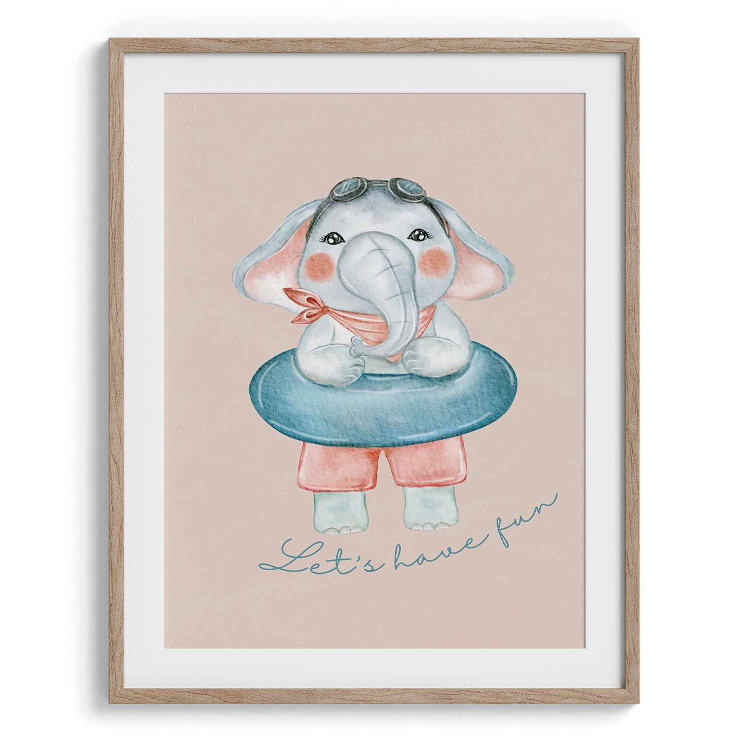 Playful Elephant “Let’s Have Fun” Poster