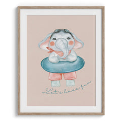 Playful Elephant “Let’s Have Fun” Poster