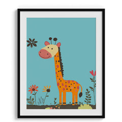 Playful Giraffe in the Garden Poster