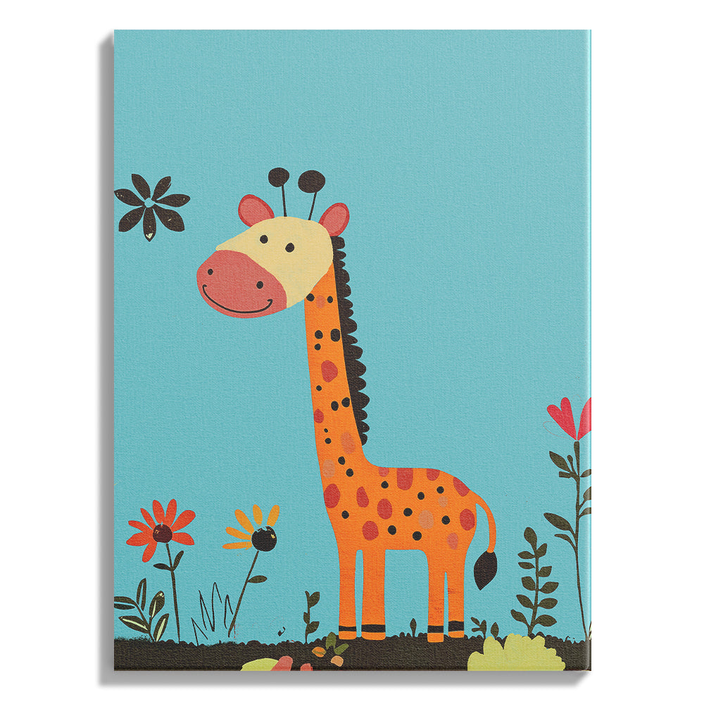 Playful Giraffe in the Garden Poster