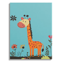 Playful Giraffe in the Garden Poster