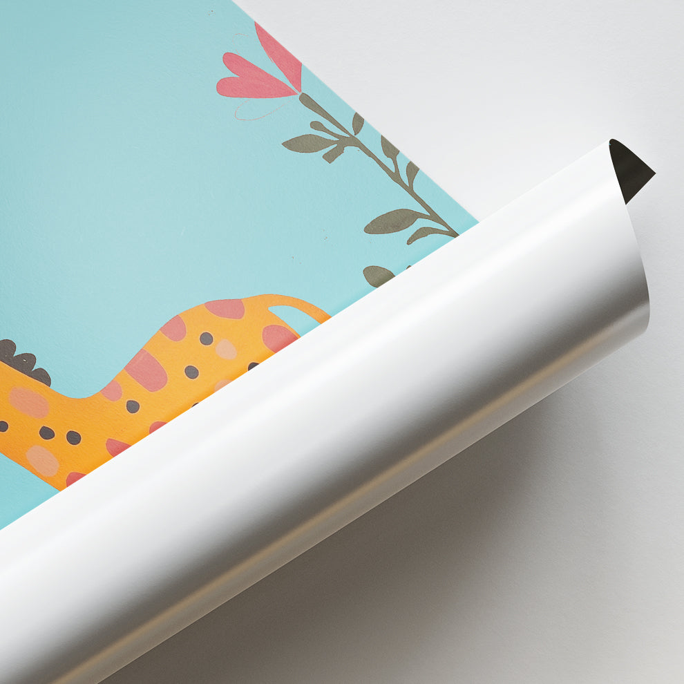 Playful Giraffe in the Garden Poster