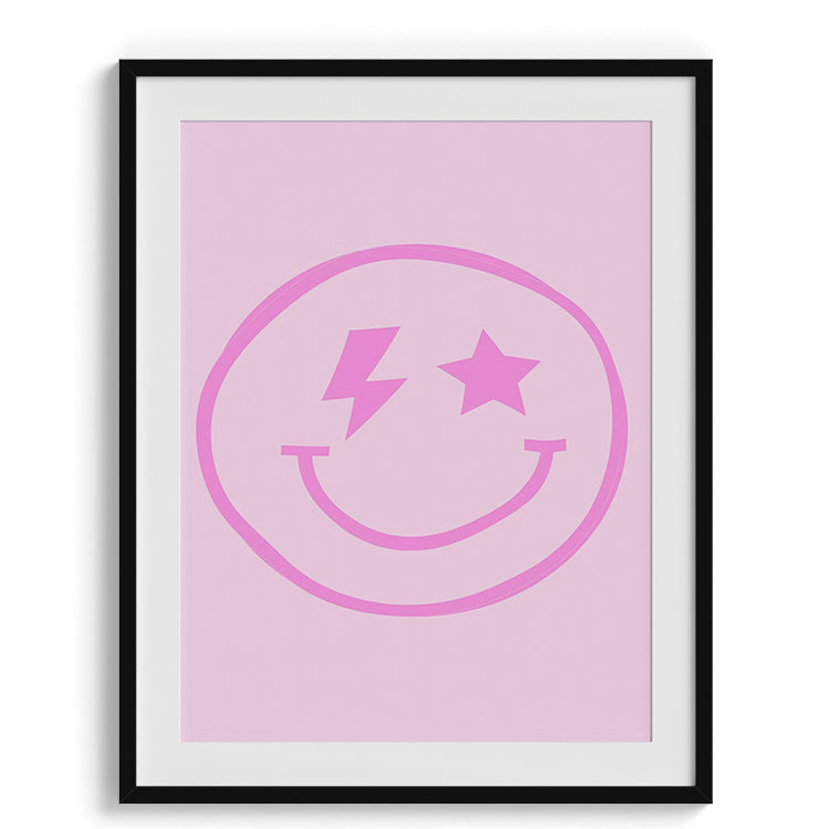Playful Pink Smiley Face Illustration