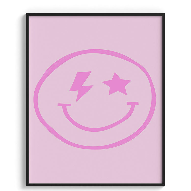 Playful Pink Smiley Face Illustration