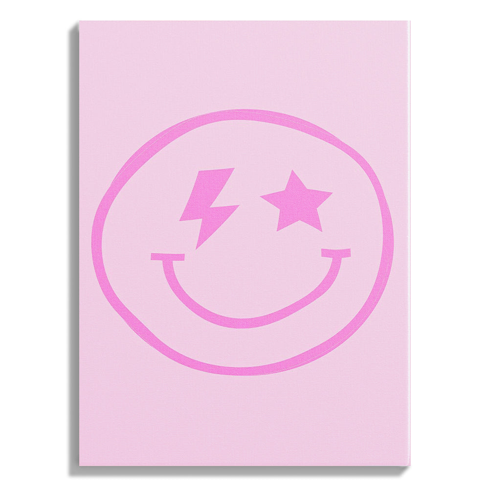 Playful Pink Smiley Face Illustration