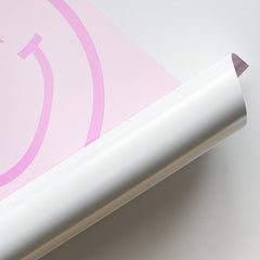 Playful Pink Smiley Face Illustration