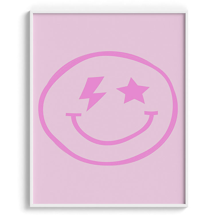 Playful Pink Smiley Face Illustration