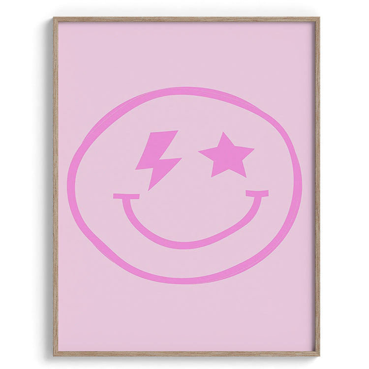 Playful Pink Smiley Face Illustration
