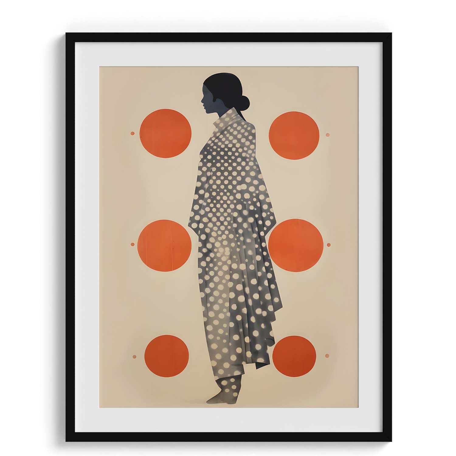 Polka Dot Saree Silhouette Art