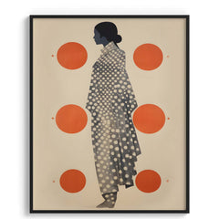 Polka Dot Saree Silhouette Art