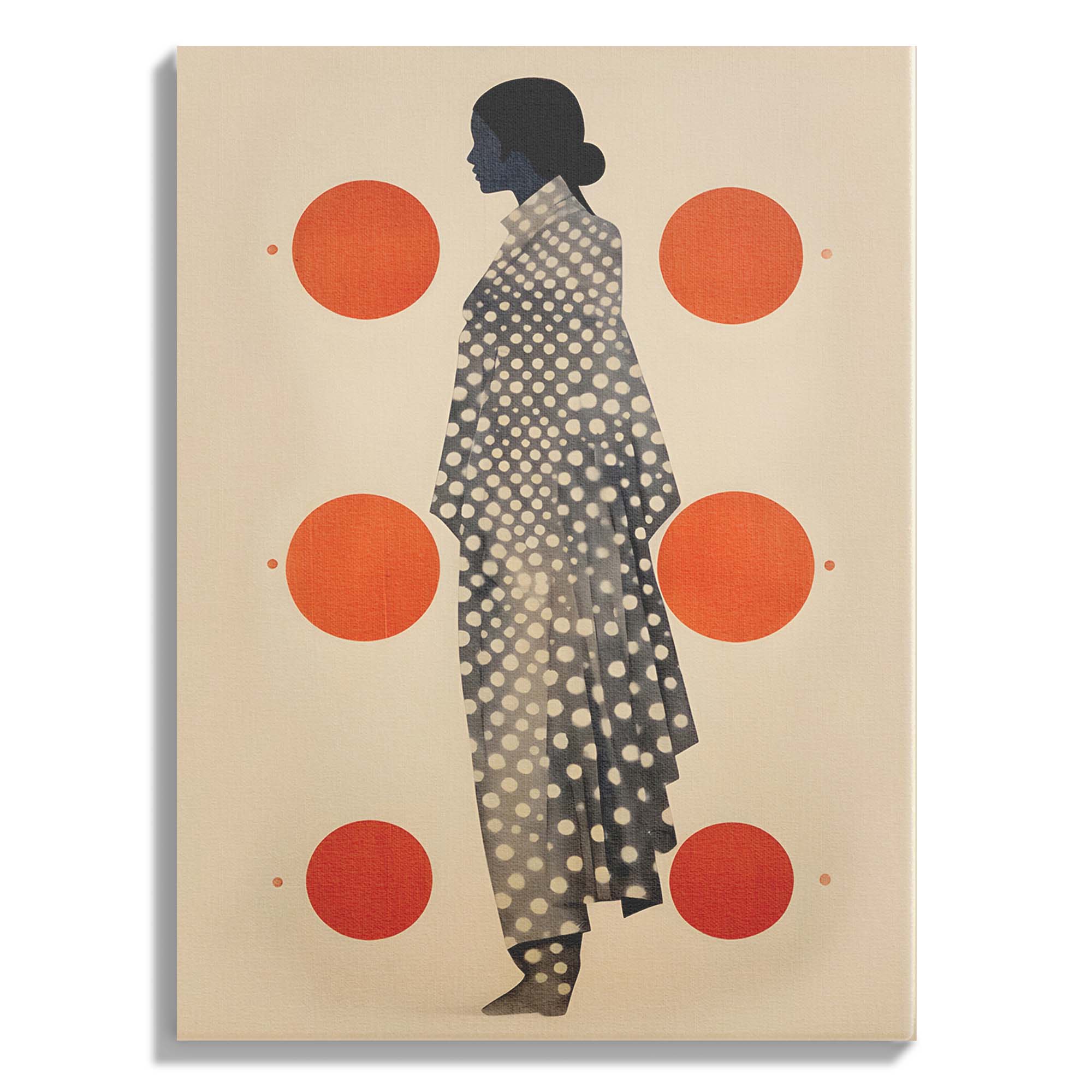 Polka Dot Saree Silhouette Art