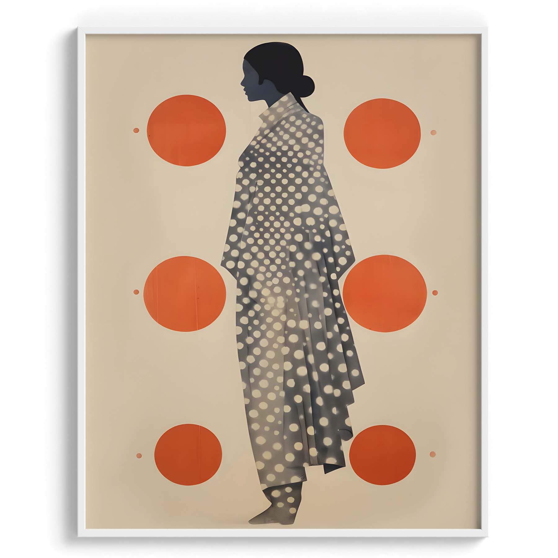 Polka Dot Saree Silhouette Art