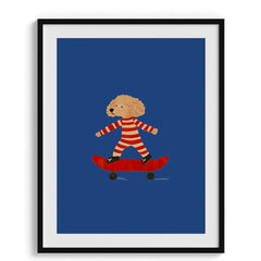 Poodle on Skateboard Wall Art