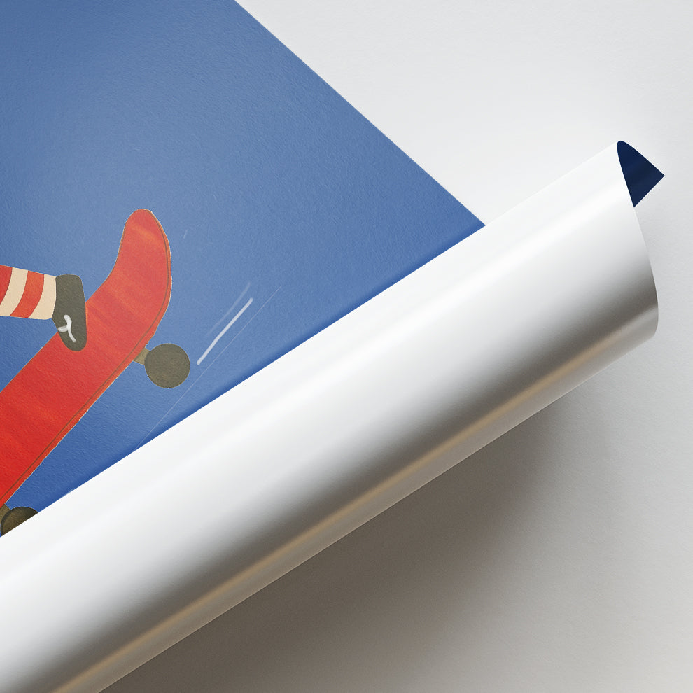 Poodle on Skateboard Wall Art