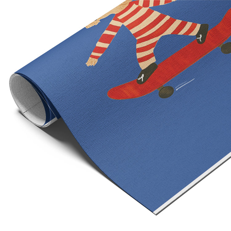 Poodle on Skateboard Wall Art