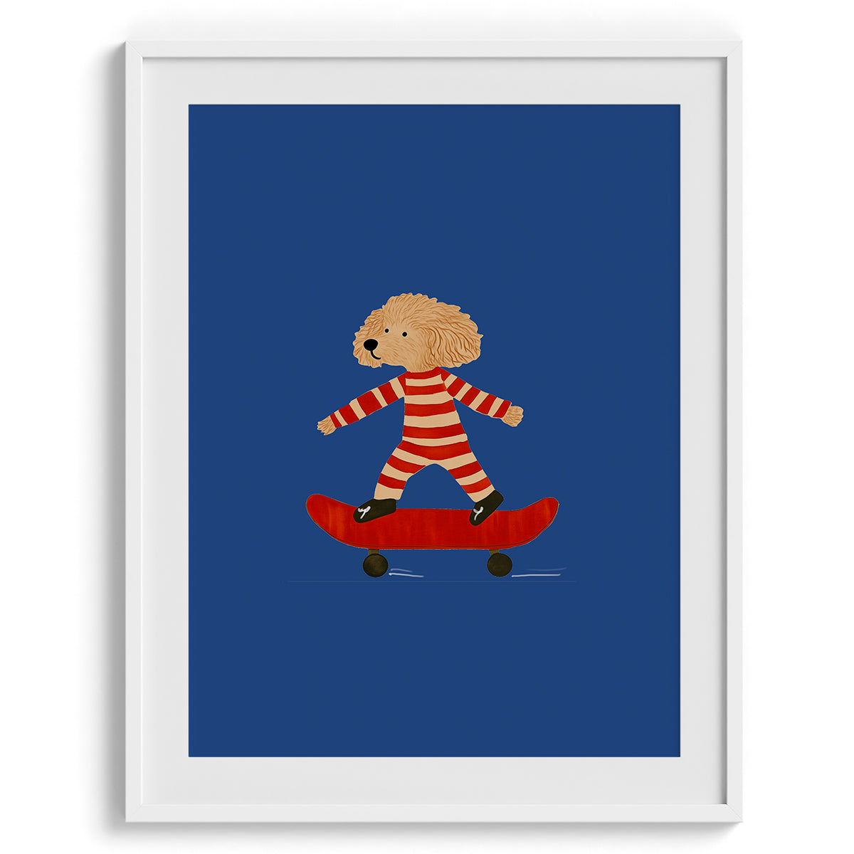 Poodle on Skateboard Wall Art