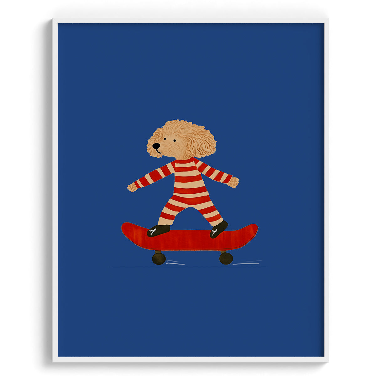 Poodle on Skateboard Wall Art