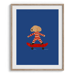 Poodle on Skateboard Wall Art