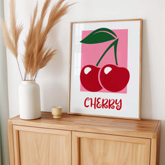 Pop Cherry Retro Fruit Poster