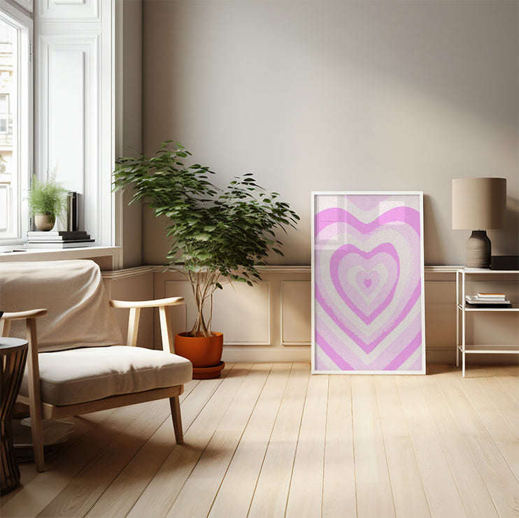 Radiating Heart Retro Pop Poster