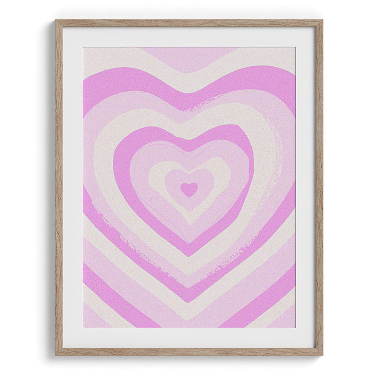 Radiating Heart Retro Pop Poster