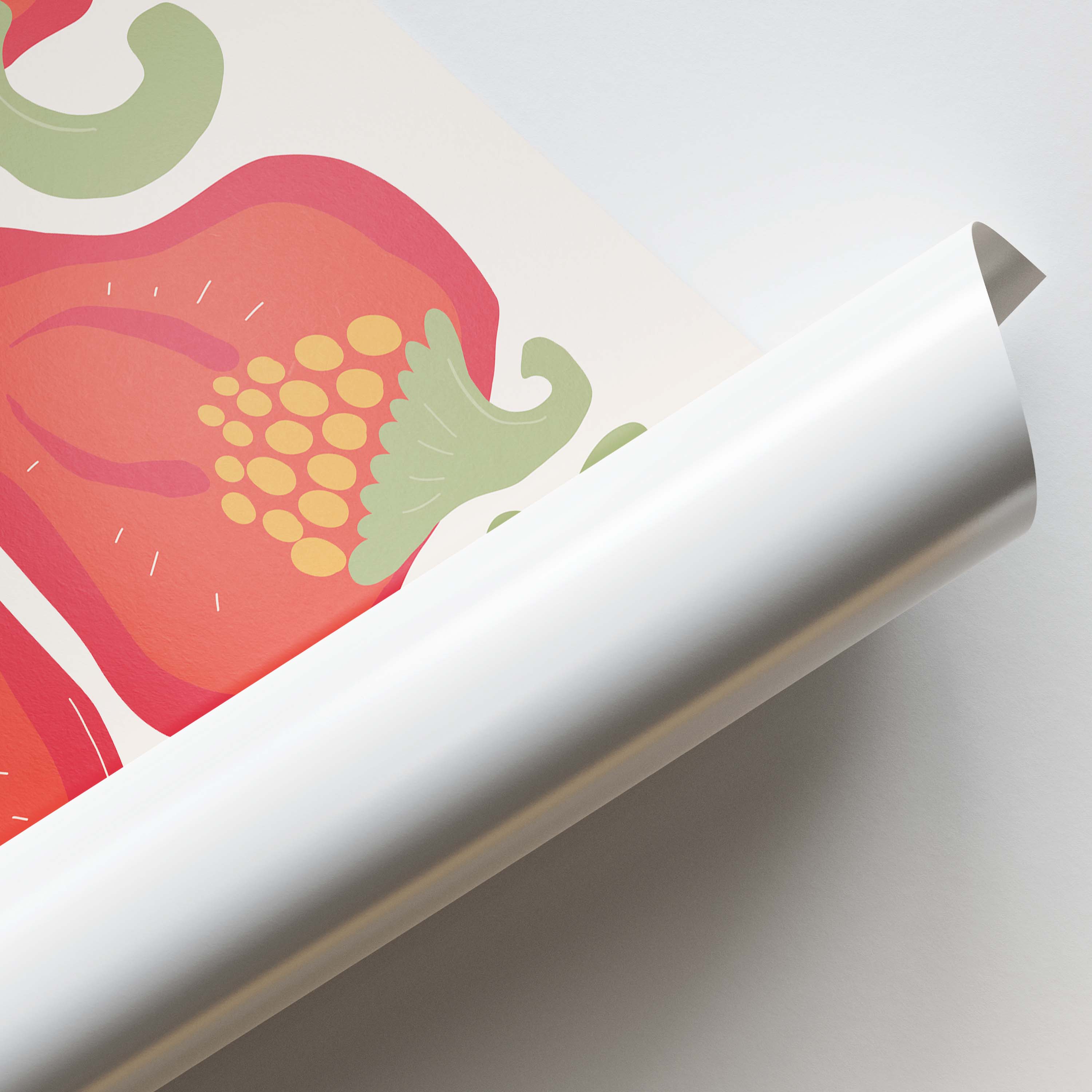 Red Bell Peppers Illustration Wall Art